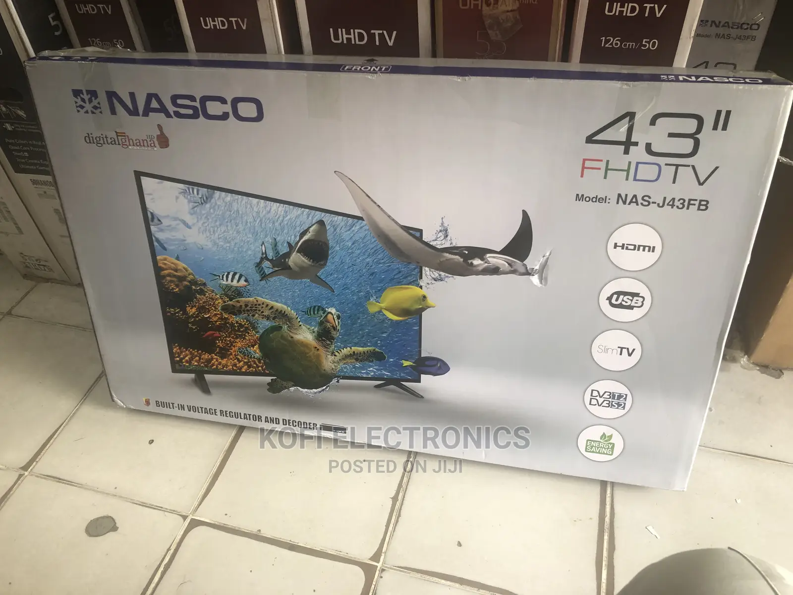 Slim Latest Nasco 43′′ Digital Satellite FHD Television –