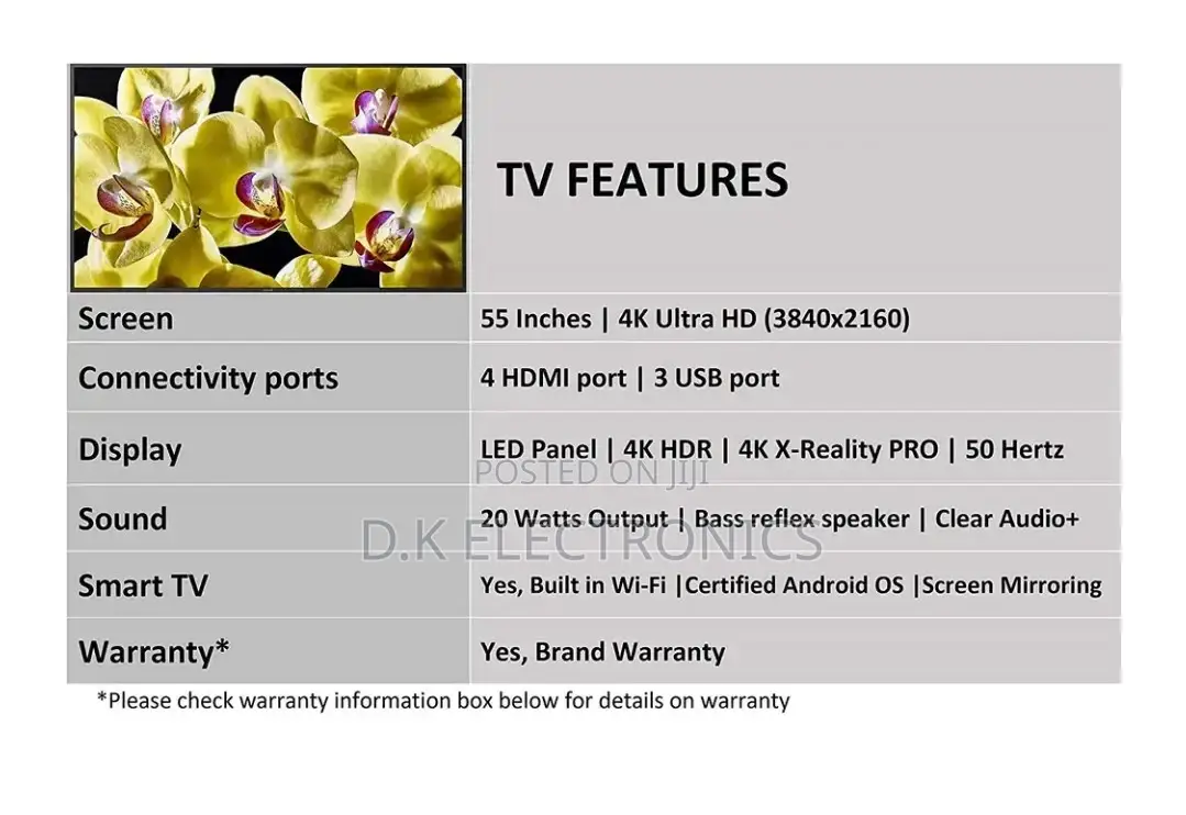 Sony Bravia 55 Smart Android Television