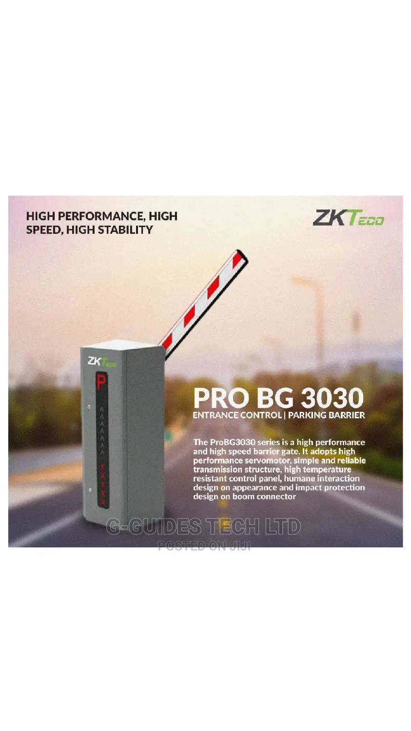 ZKTECO Probg 3030L High Speed Parking Barrier WITH 3M BOOM