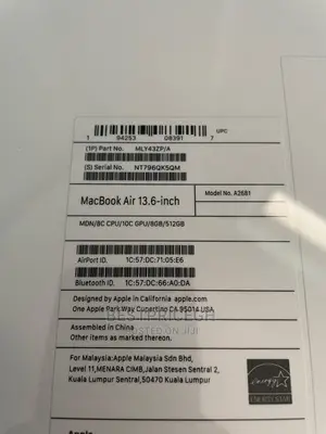 New Laptop Apple MacBook Air 2022 M2 8GB Apple M2 SSD 512GB