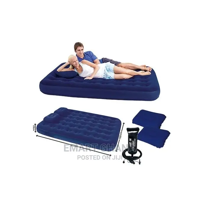 Bestway Double Air Bed With Pump and Pillow - Blue/Black