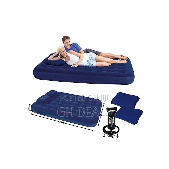Bestway Double Air Bed With Pump and Pillow - Blue/Black