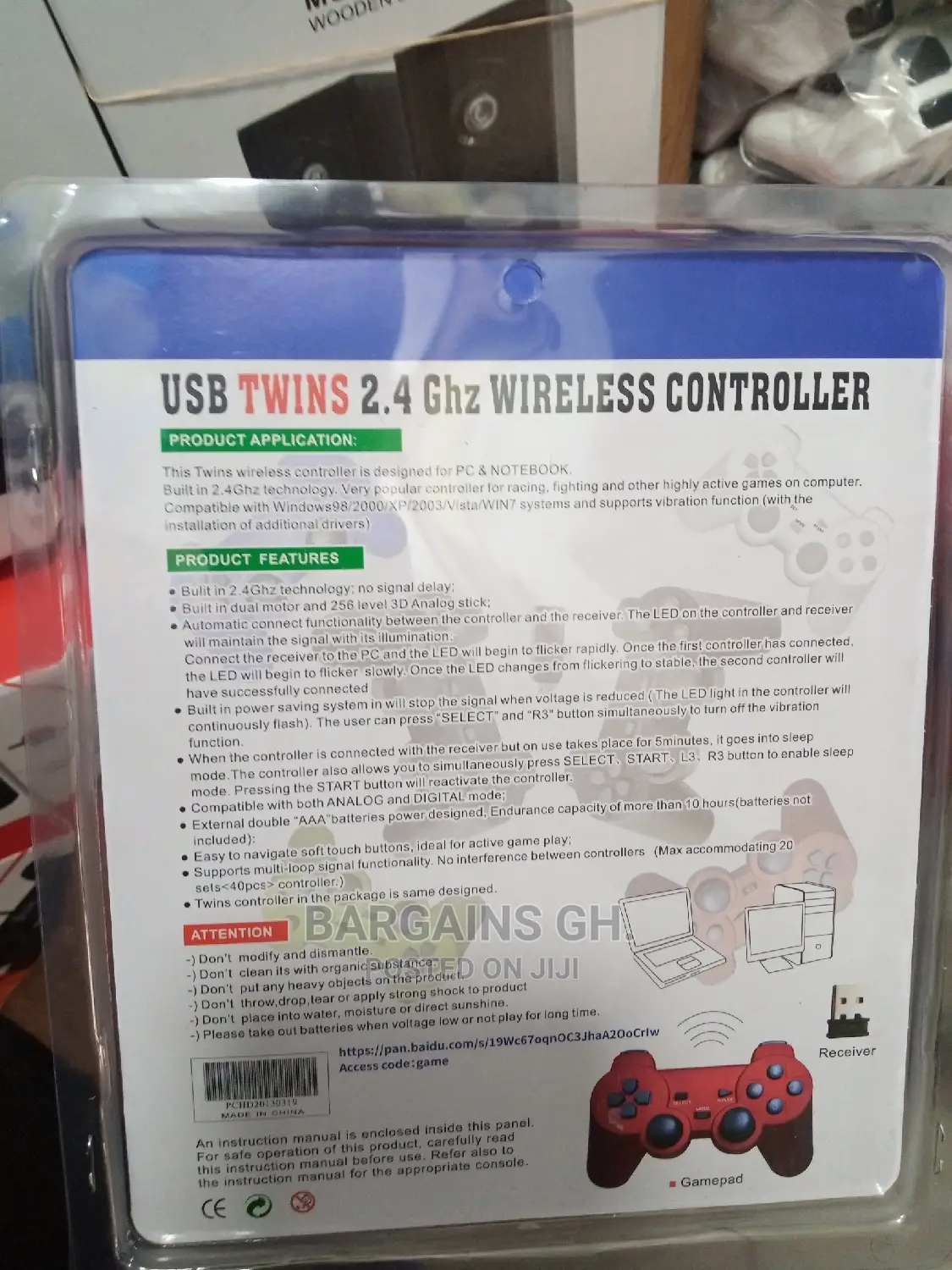 Wireless USB Controller for Computer (2 in 1)