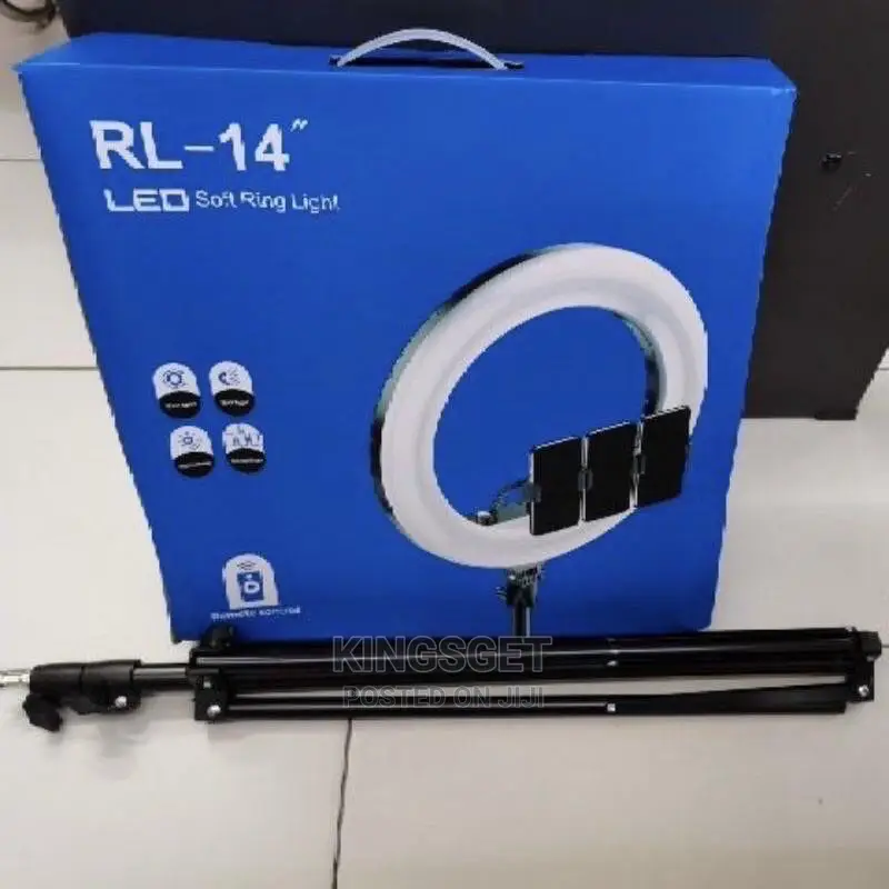 RL 14 Inches Ring Light With Stand,3holders,Remote