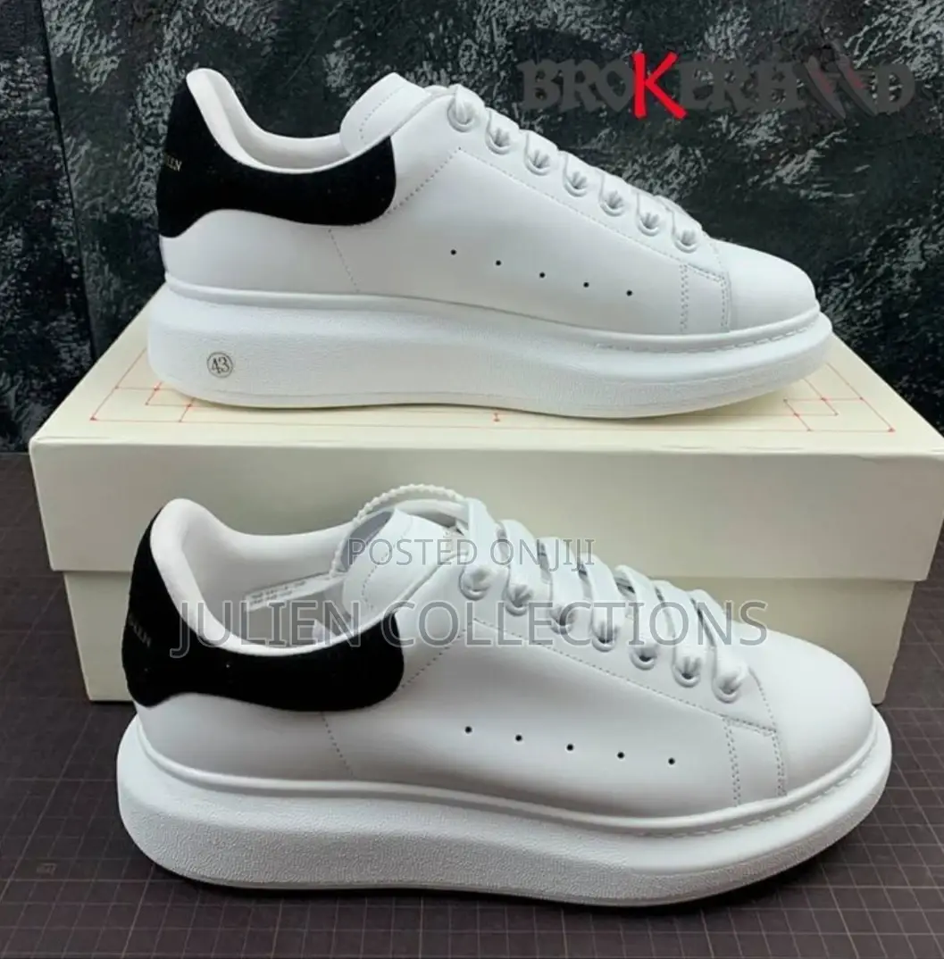 Alexander McQueen Black and White Back Suede