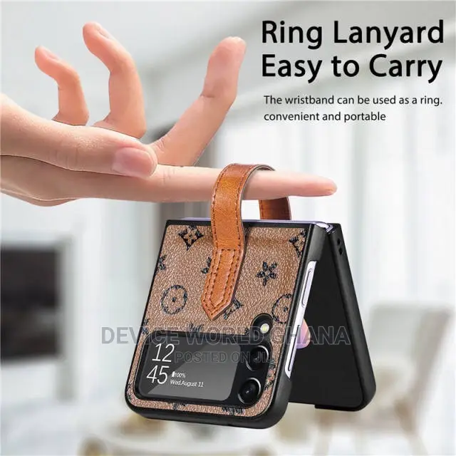 LV Leather Retro Case for Samsung Z Flip 4