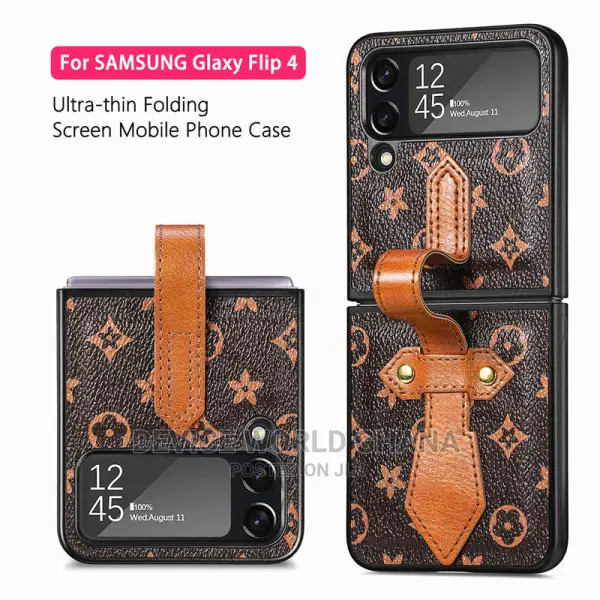 LV Leather Retro Case for Samsung Z Flip 4