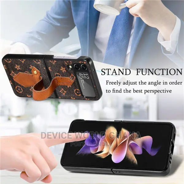 LV Leather Retro Case for Samsung Z Flip 4