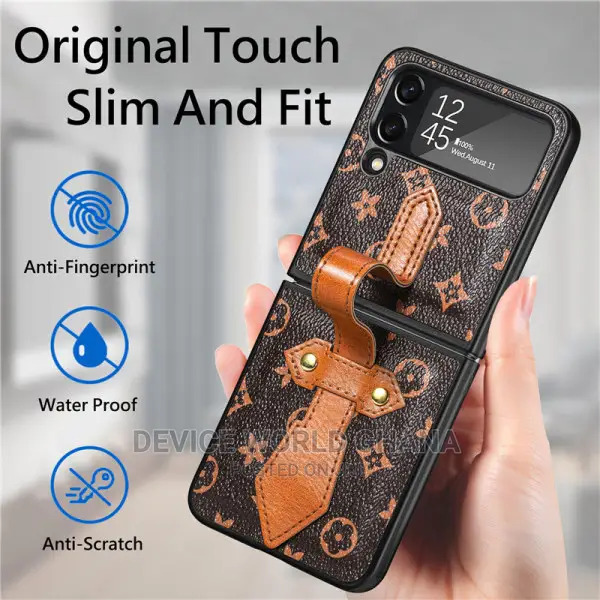 LV Leather Retro Case for Samsung Z Flip 4