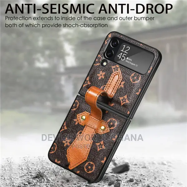 LV Leather Retro Case for Samsung Z Flip 4