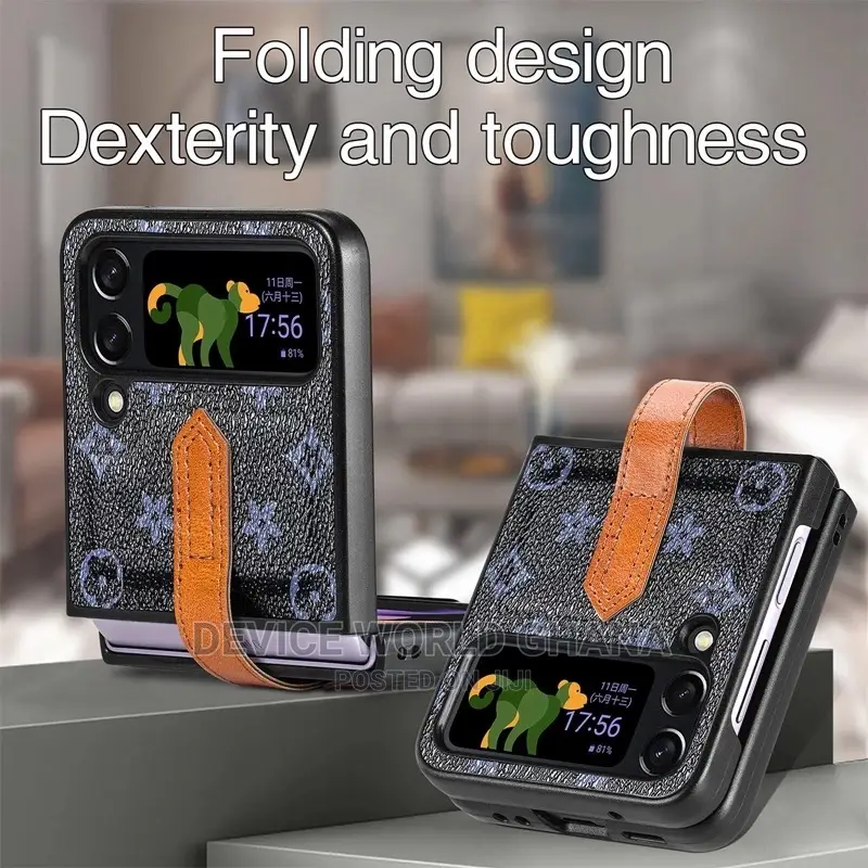 LV Leather Retro Case for Samsung Z Flip 4