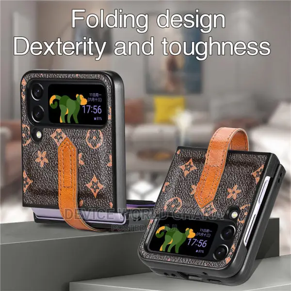 LV Leather Retro Case for Samsung Z Flip 4