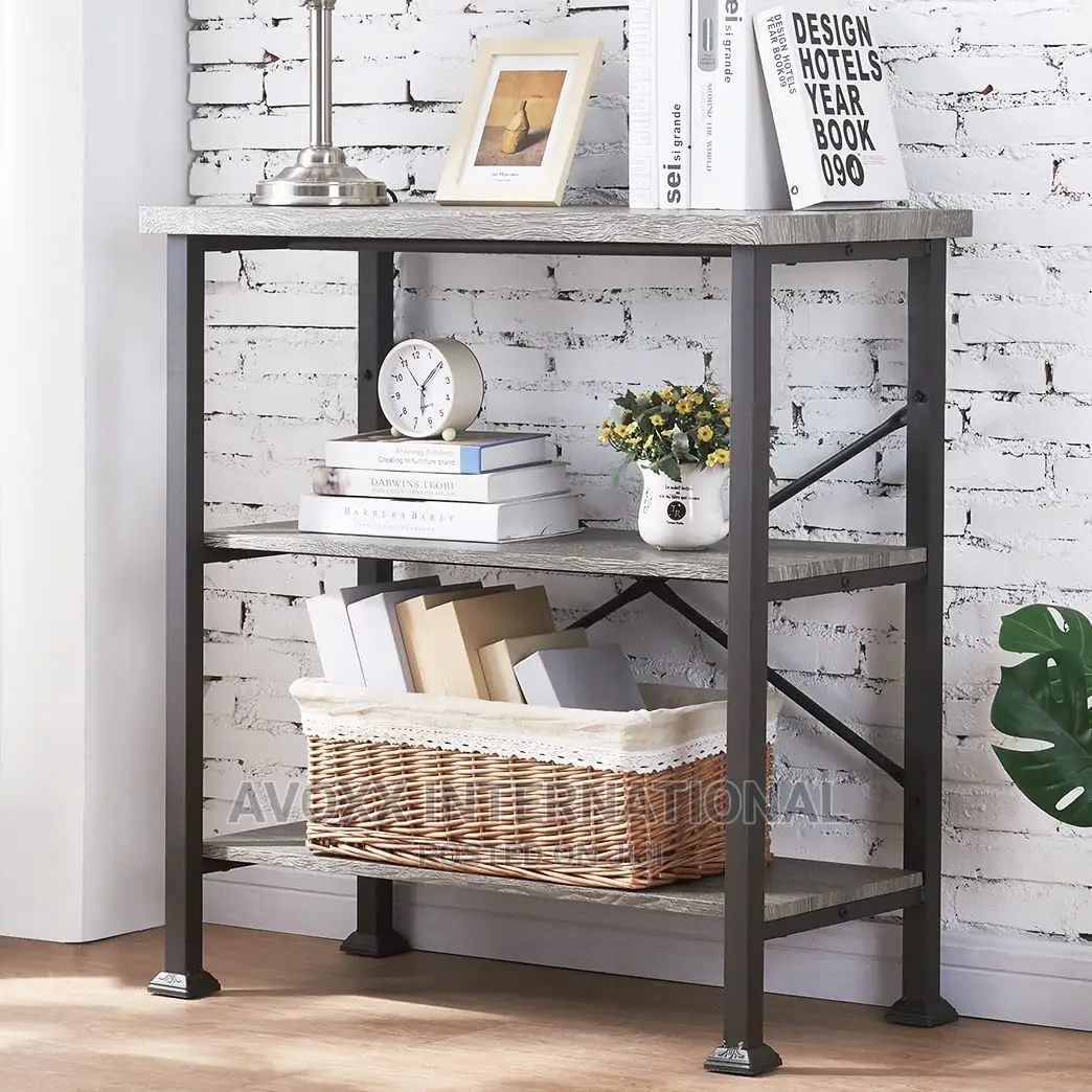 3 Tier Bookcases and Dy Free Standing Grey