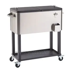 TRINITY 80 Quart Stainless Steel Cooler With Shelf