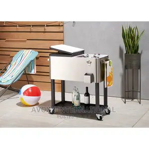 TRINITY 80 Quart Stainless Steel Cooler With Shelf