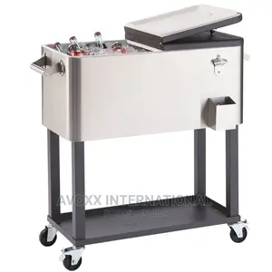 TRINITY 80 Quart Stainless Steel Cooler With Shelf