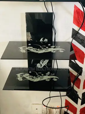 Black Colour Dvd Glass Shelf