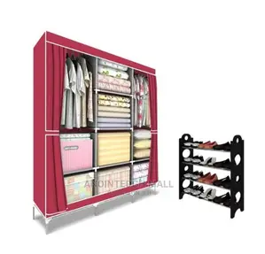 3in1 Foldable Wardrobe + Free Shoe Rack