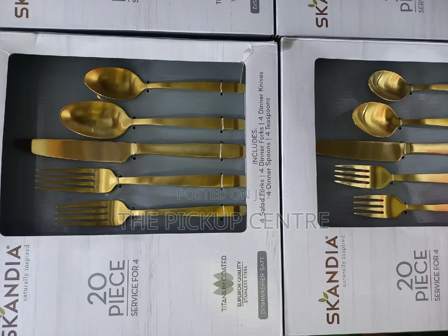 20 Pc Skandia Flatware Satin Gold Service for 4