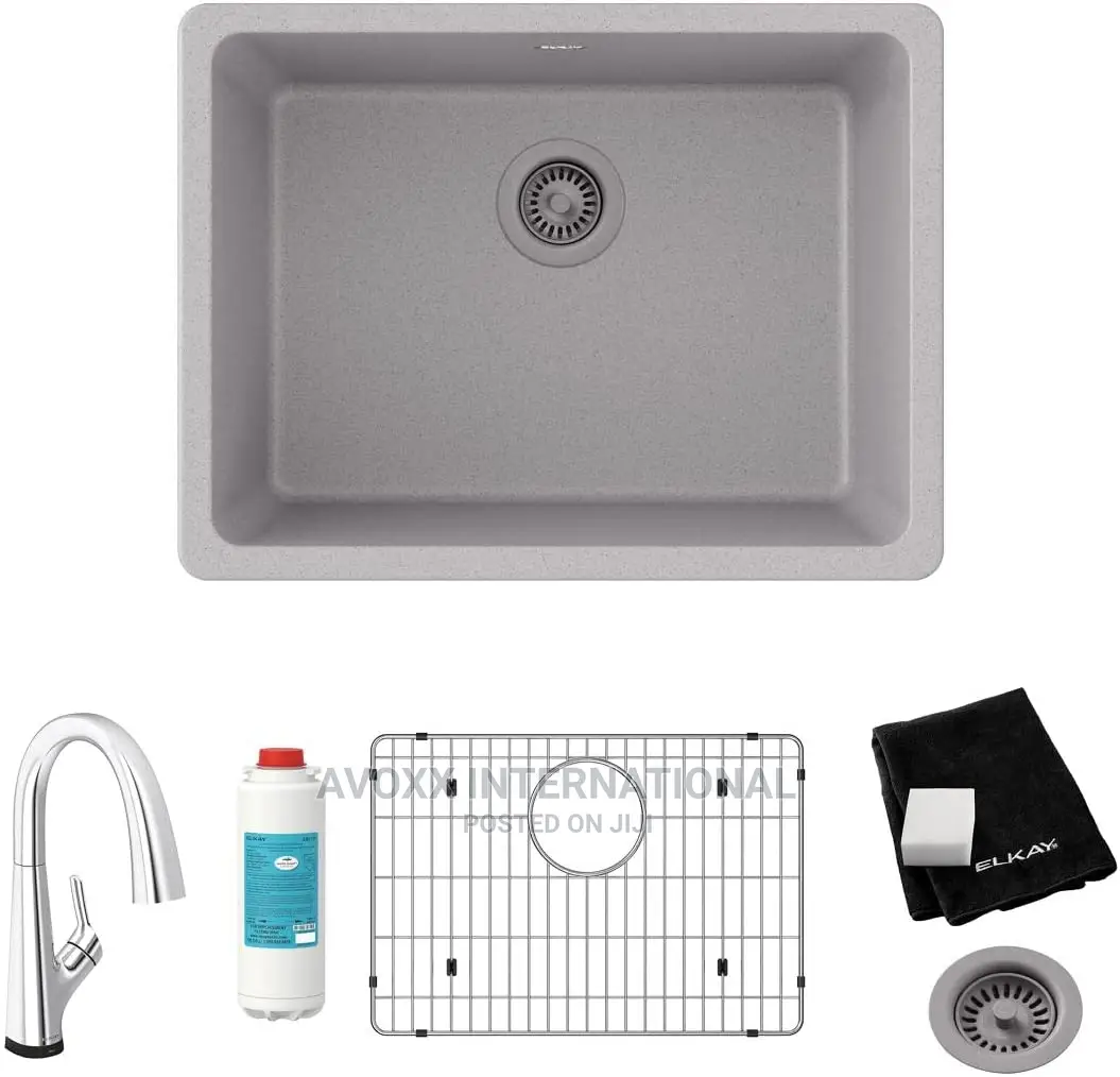 Elkay Quartz Classic Greystone Quartz 24.625 In. Single Bowl