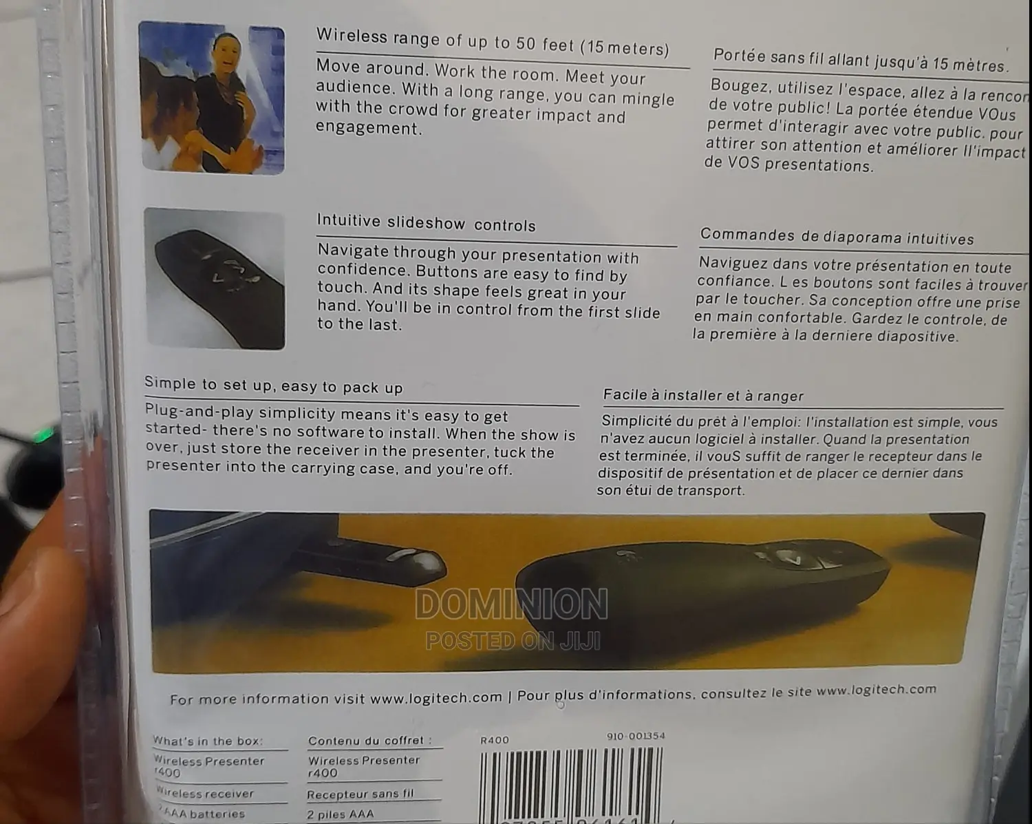 Logitech R400 Wireless Presenter 50ft/15m