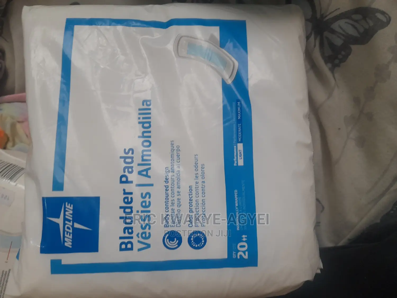 Medline Bladder Pads, Light Absorbency, 20/Bag, One Bag