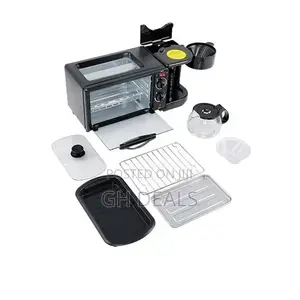 3 in 1 Breakfast Electric Toaster Oven Coffee Maker - 9L