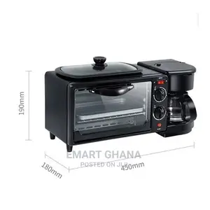 3 in 1 Breakfast Electric Toaster Oven Coffee Maker - 9L