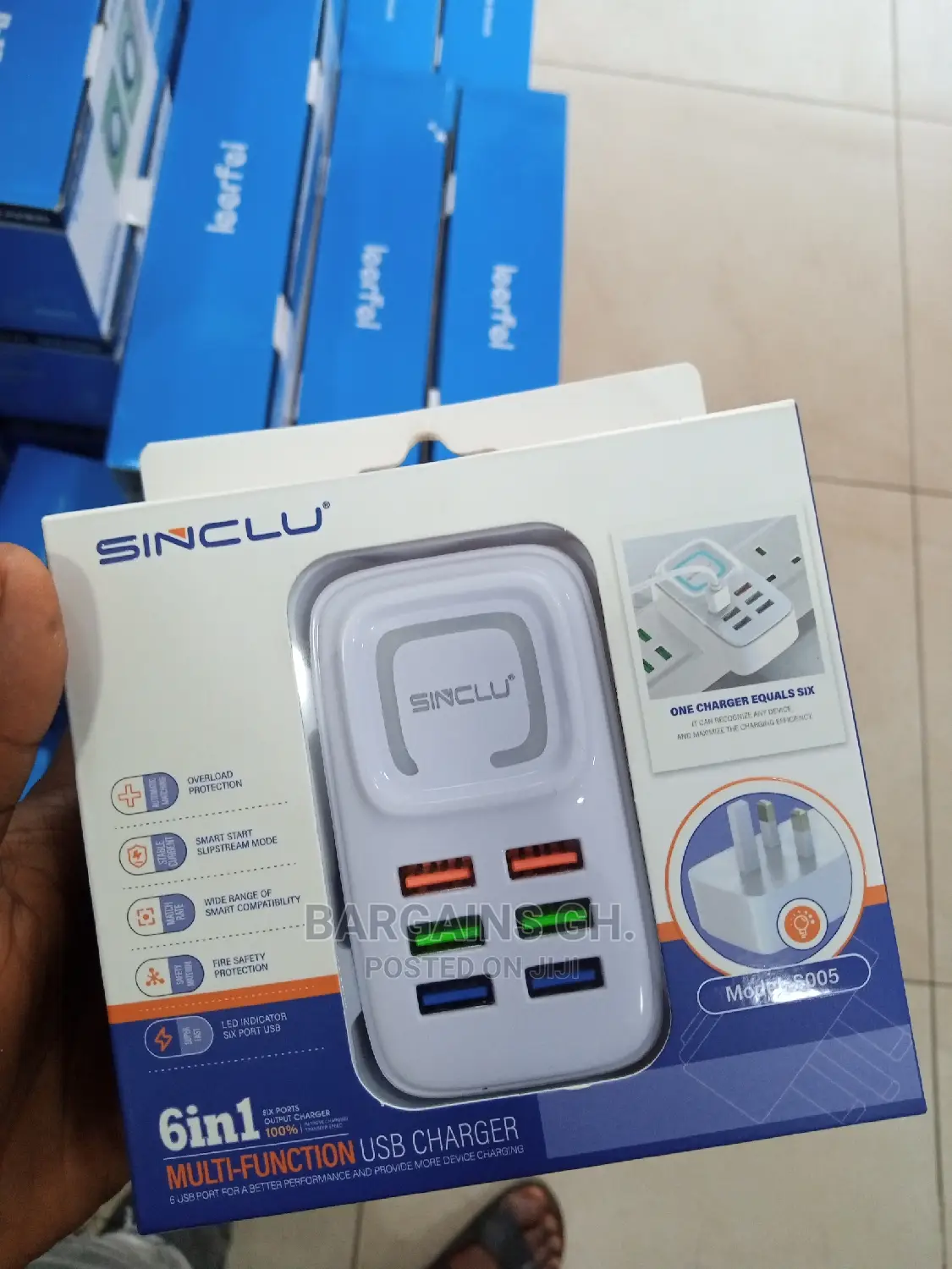 6 in 1 Multi Functional USB Charger (6 Ports)