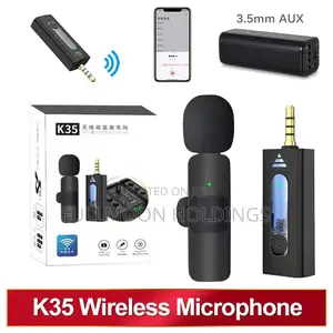 Wireless 3.5mm Lapel Condenser Mic for Camera, Smartphone,