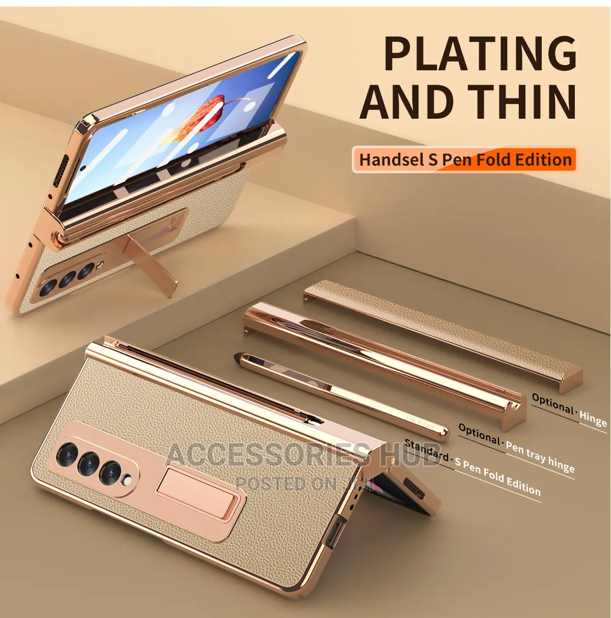 Z Fold 3,4 and 5 Case With Screen Protector,Hinge and Stand