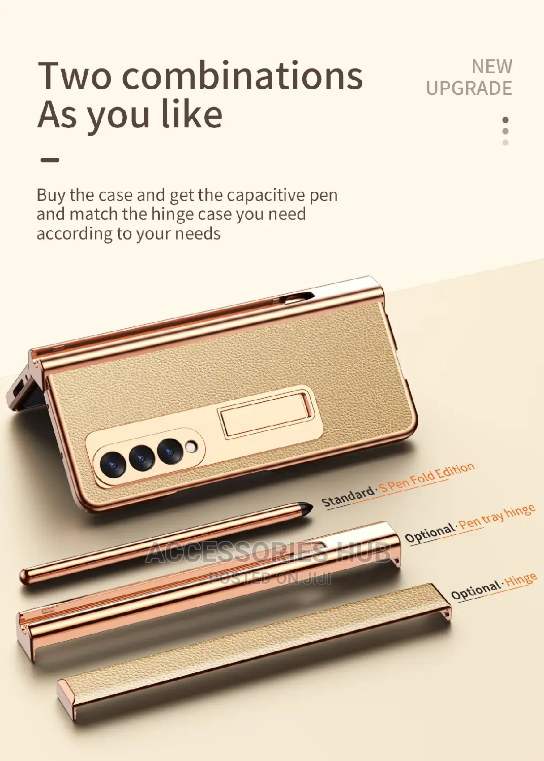 Z Fold 3,4 and 5 Case With Screen Protector,Hinge and Stand