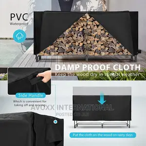 VIVOHOME 8ft Heavy Duty Indoor Outdoor Firewood Storage Rack