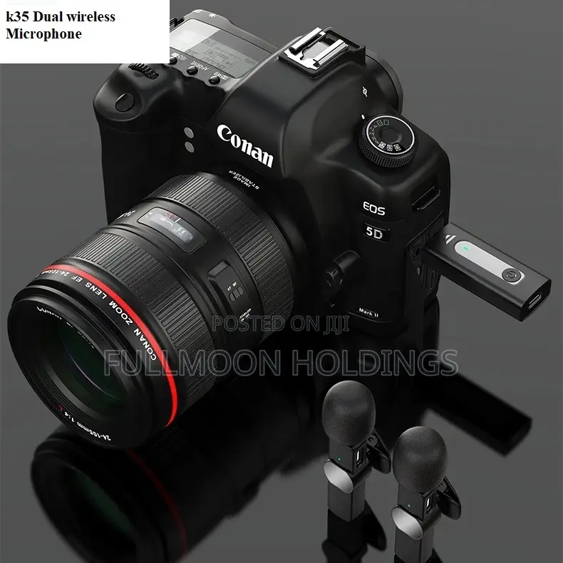 Wireless 3.5mm Lapel Condenser Mic for Camera, Smartphone,