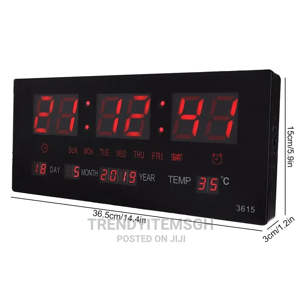Led Display Digital Clock Date Temperature Wall Clock