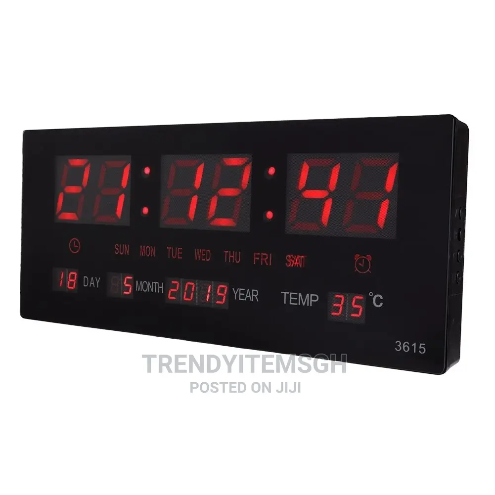 Led Display Digital Clock Date Temperature Wall Clock