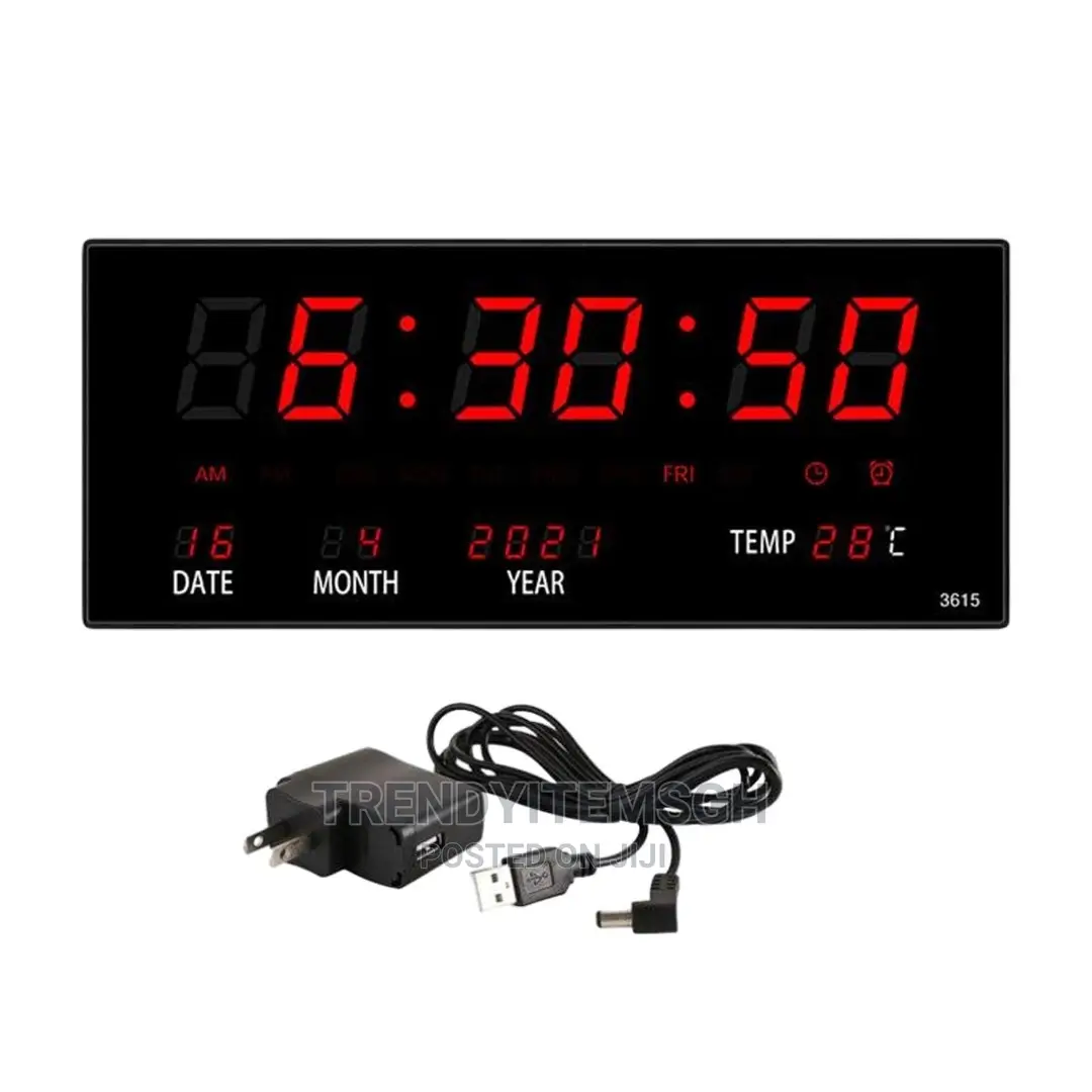 Led Display Digital Clock Date Temperature Wall Clock