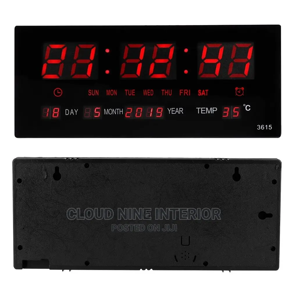 LED Display Digital Clock Date Temperature Wall Alarm Clock in Accra