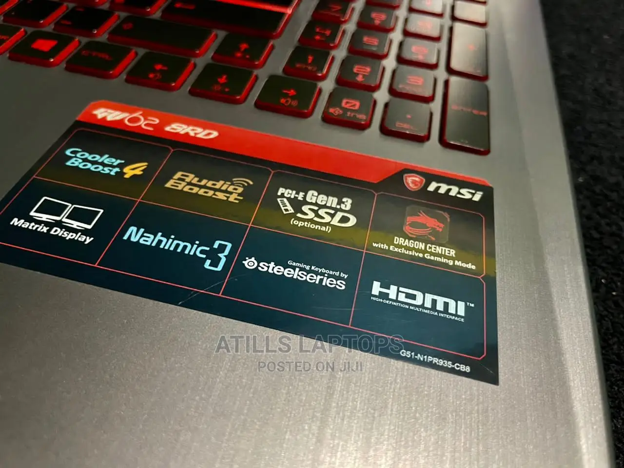 Laptop MSI GV62 8RD 8GB Intel Core I5 HDD+SSD 1.5T