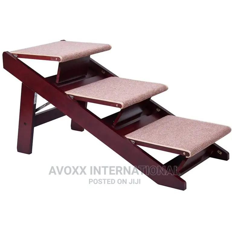 Pawland PAWLAND 3 Steps Pet Stairs for Dogs, Cats(Mahogany)
