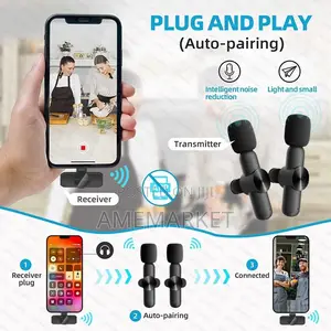 2in1 Double Wireless Microphone for iPhone Computer