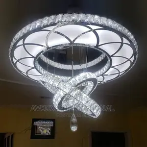 32" Remote Dimming Chandelier Modern Crystal Chandelier