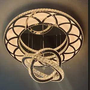 32" Remote Dimming Chandelier Modern Crystal Chandelier