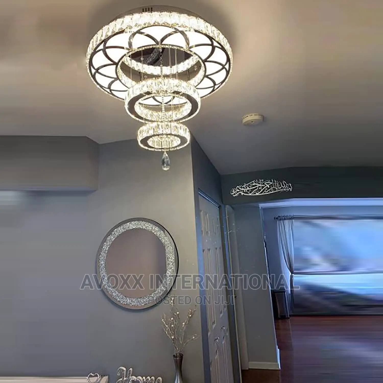 32" Remote Dimming Chandelier Modern Crystal Chandelier