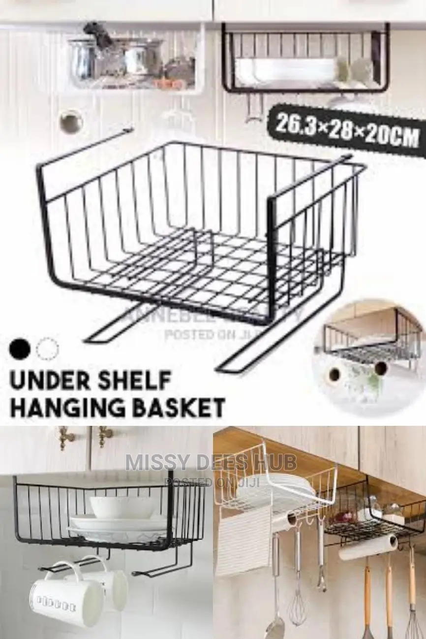 Under Shelf Wire Basket With Holder