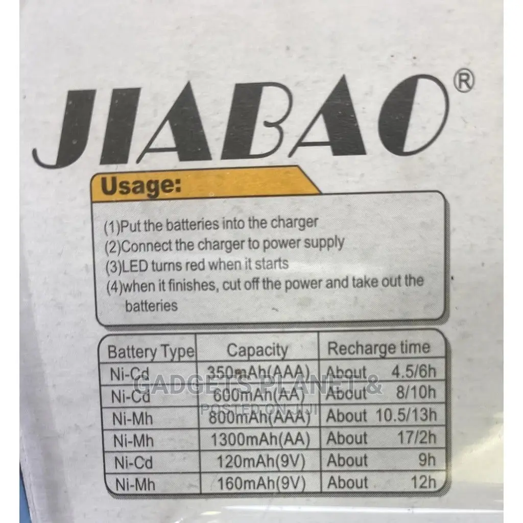 JIABAO JB-636 Rechargeable Battery Charger For AA/AAA/9V