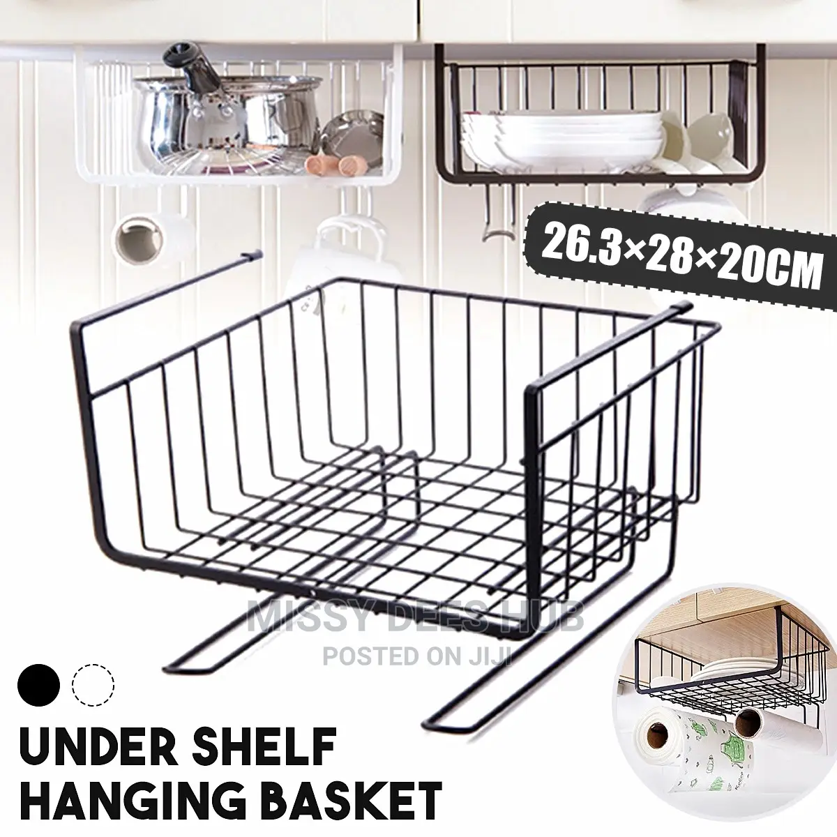 Under Shelf Wire Basket With Holder