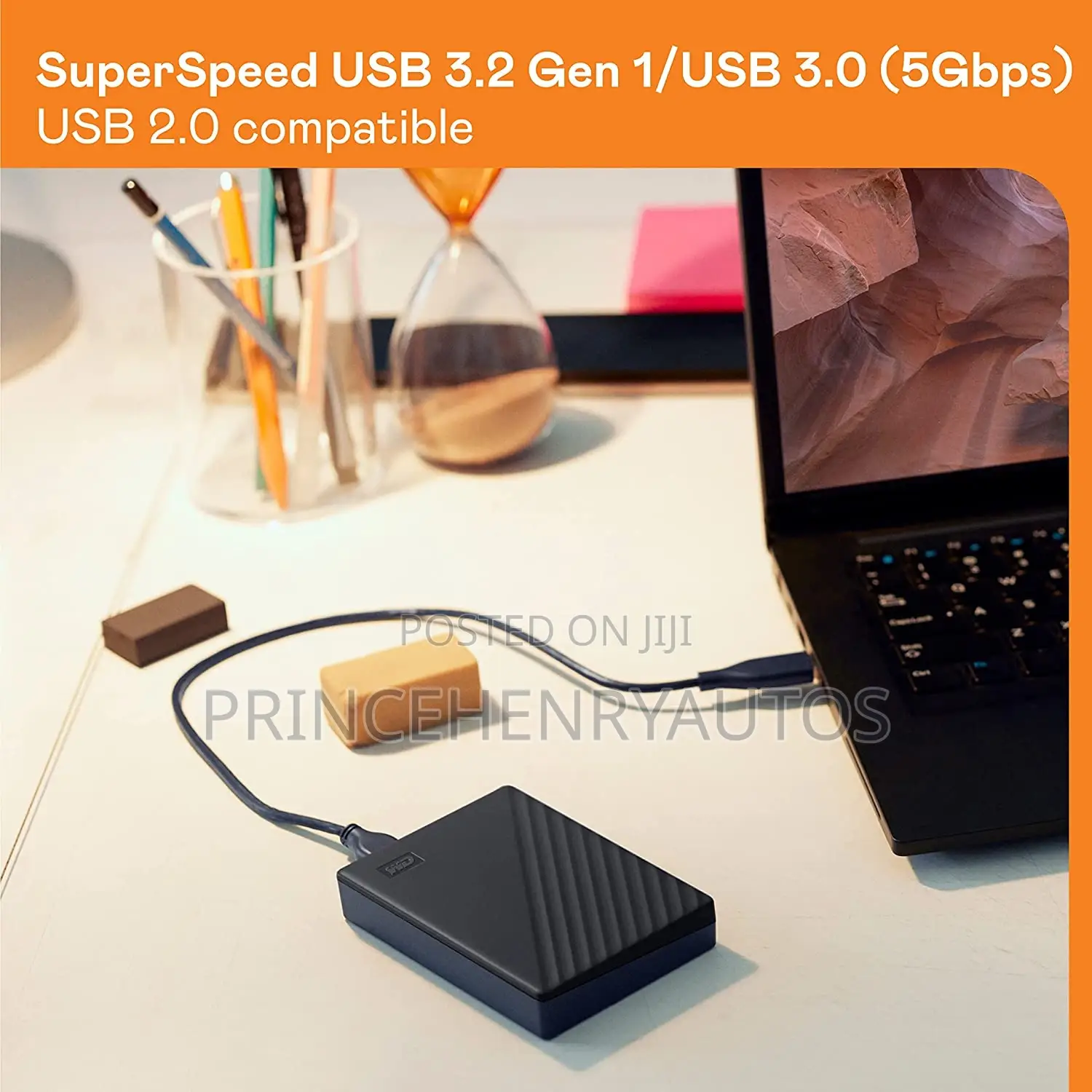 Wd 1tb My Passport Portable External Hard Drive Wdbyvg0010bb