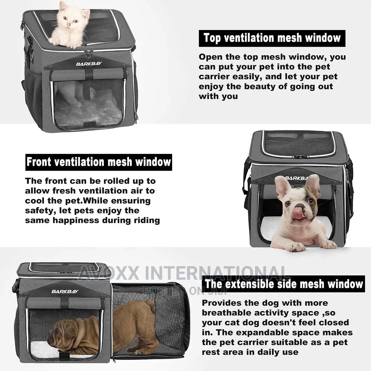 BARKBAY Dogs Cats Bike Basket Carrier