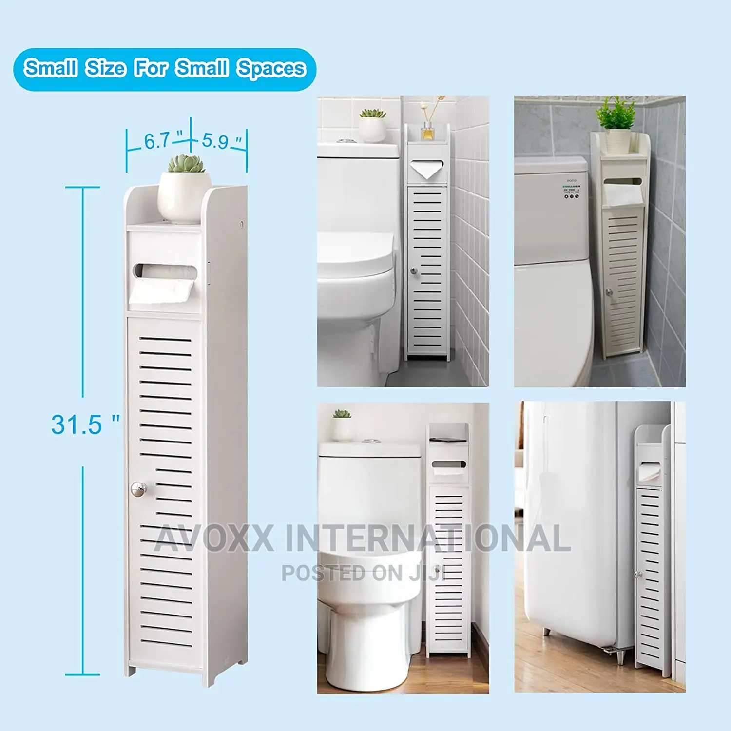 AOJEZOR Bathroom Storage Floor Cabinet W/Doors Shelves